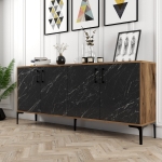 Dressoir Kiev Melamine Walnoot Zwart