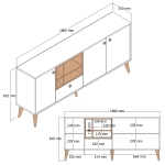 Dressoir Napoli Melamine Antraciet 180cm