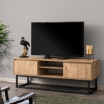 Tv-Meubel Belinda Melamine Zwart Pine 140cm