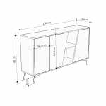 Dressoir Fione Melamine Wit 150cm