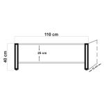 Salontafel Cosmo Rechthoek Melamine Atlantic Pine Zwart