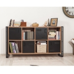 Boekenkast Cosmo Matrix Melamine Atlantic Pine Zwart