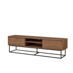 Tv-Meubel Rodez Melamine Walnoot Zwart 180cm