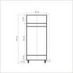 Kledingkast Stil Melamine Sonoma Eiken