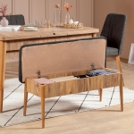 Eettafel (Uitschuifbaar) & Eetkamerstoelen Vina Set van 5 Melamine Atlantic Pine Antraciet