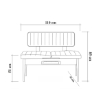 Tafel & Stoelen Set (5 Stuks) Vina Melamine Walnoot Soho