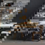 Woood Combi-tablo: Mango Visgraat 180x90cm & Alkmaar Poot