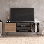 Tv-Meubel Mistico Melamine Walnoot Zwart 140cm