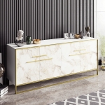 Dressoir Polka Melamine Goud Wit