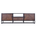 Tv-meubel Isa Bruin Visgraat 165cm Mangohout - Giga Meubel