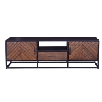 Tv-meubel Isa Bruin Visgraat 165cm Mangohout - Giga Meubel