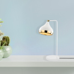 Bureaulamp Yildo Recht Wit/Goud