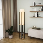 Vloerlamp Shelf Long Zwart/Goud