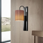 Wandlamp Baston Bruin/Zwart