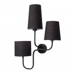 Wandlamp Catal 3-Lichts Zwart