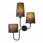 Wandlamp Catal 3-Lichts Zwart