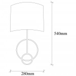 Wandlamp Asaf Circles Wit/Zwart