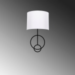 Wandlamp Asaf Circles Wit/Zwart