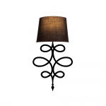 Wandlamp Asaf Curl Zwart