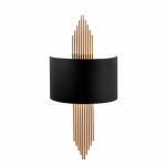 Wandlamp Avdan Curve Metaal Zwart Koper 75cm