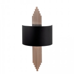 Wandlamp Avdan Curve Metaal Zwart Koper 75cm