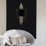 Wandlamp Avdan Zwart/Zilver