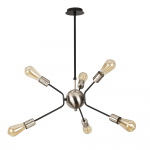 Hanglamp Ve 6-Lichts Zwart Nickel