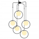 Hanglamp Dolunay 5-Lichts Zwart/Wit