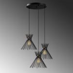 Hanglamp Kirpi 3-Lichts Zwart