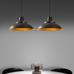 Hanglamp Saglam Disc 2-Lichts Zwart