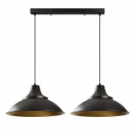 Hanglamp Saglam Disc 2-Lichts Zwart