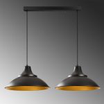 Hanglamp Saglam Disc 2-Lichts Zwart