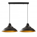 Hanglamp Saglam Disc 2-Lichts Zwart