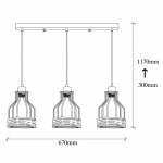 Hanglamp Fiko 3-Lichts Zwart