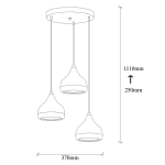 Hanglamp 3-Lichts Yildo Getrapt Metaal Zwart Koper