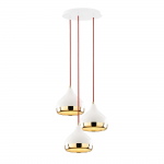 Hanglamp Yildo 3-Lichts Getrapt Wit/Goud