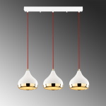 Hanglamp Yildo 3-Lichts Wit/Goud