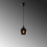 Hanglamp Smoked Bol 1-Lichts Zwart