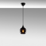 Hanglamp Smoked Bol 1-Lichts Zwart