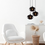 Hanglamp Smoked Glas Zwart