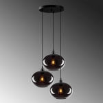 Hanglamp Smoked Glas Zwart