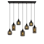 Hanglamp 7-Lichts Smoked Glas