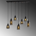 Hanglamp 7-Lichts Smoked Glas