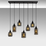 Hanglamp 7-Lichts Smoked Glas