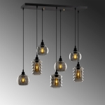 Hanglamp 7-Lichts Smoked Glas