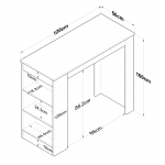 Keukentafel Jalova Melamine Walnoot Wit