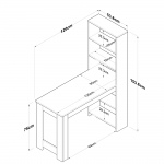 Keukentafel Saltepe Walnoot/Wit