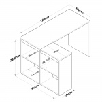 Hoekbureau Aydin Naturel/Wit