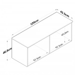 Wandkast Bayburt Walnoot Wit 120cm