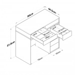 Kaptafel Beyas Wit 90cm